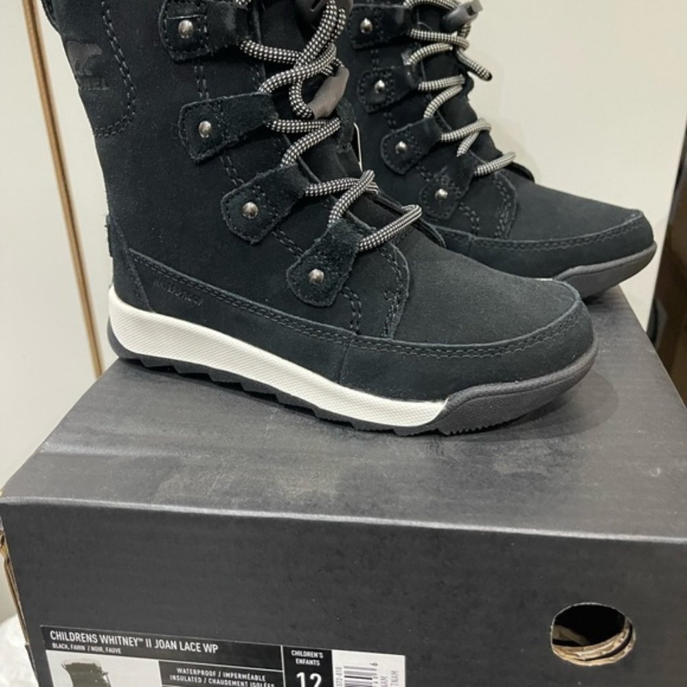 BNWT Sorel Toddler Whitney II Joan winter Lace up Boot size 12 Black - Picture 5 of 9